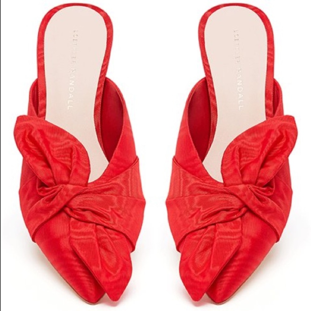 Loeffler Randall Jade Moire Kitten-Heel Mules